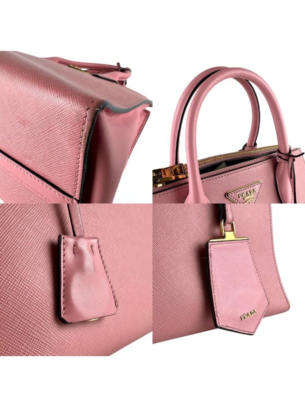 Prada Handbag Saffiano Leather Tote Pink - Picture 9 of 10